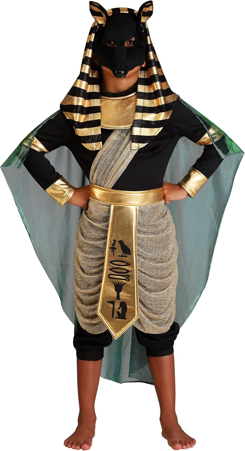 Boys Anubis Halloween Costume with Belt and Cape