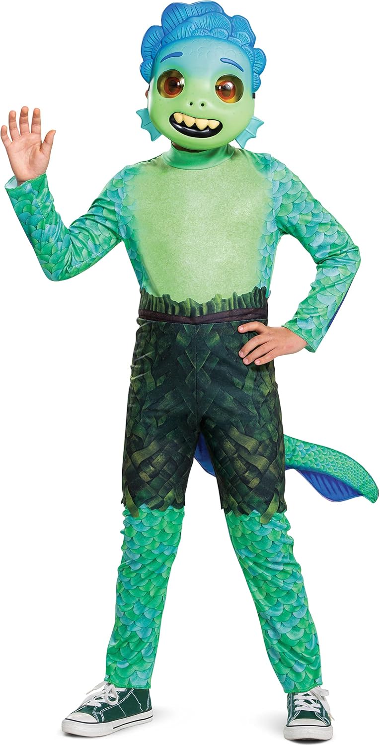 Official Disney Luca Costume for Kids Jumpsuit Mask