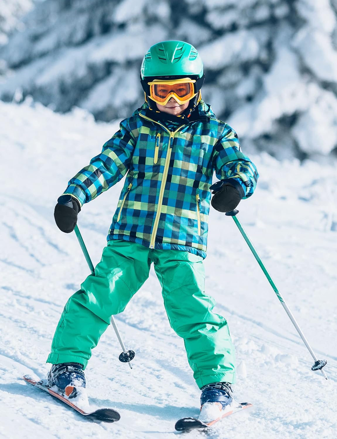 SimpliKids Kids Ski Mittens Waterproof Insulated Warm Gloves