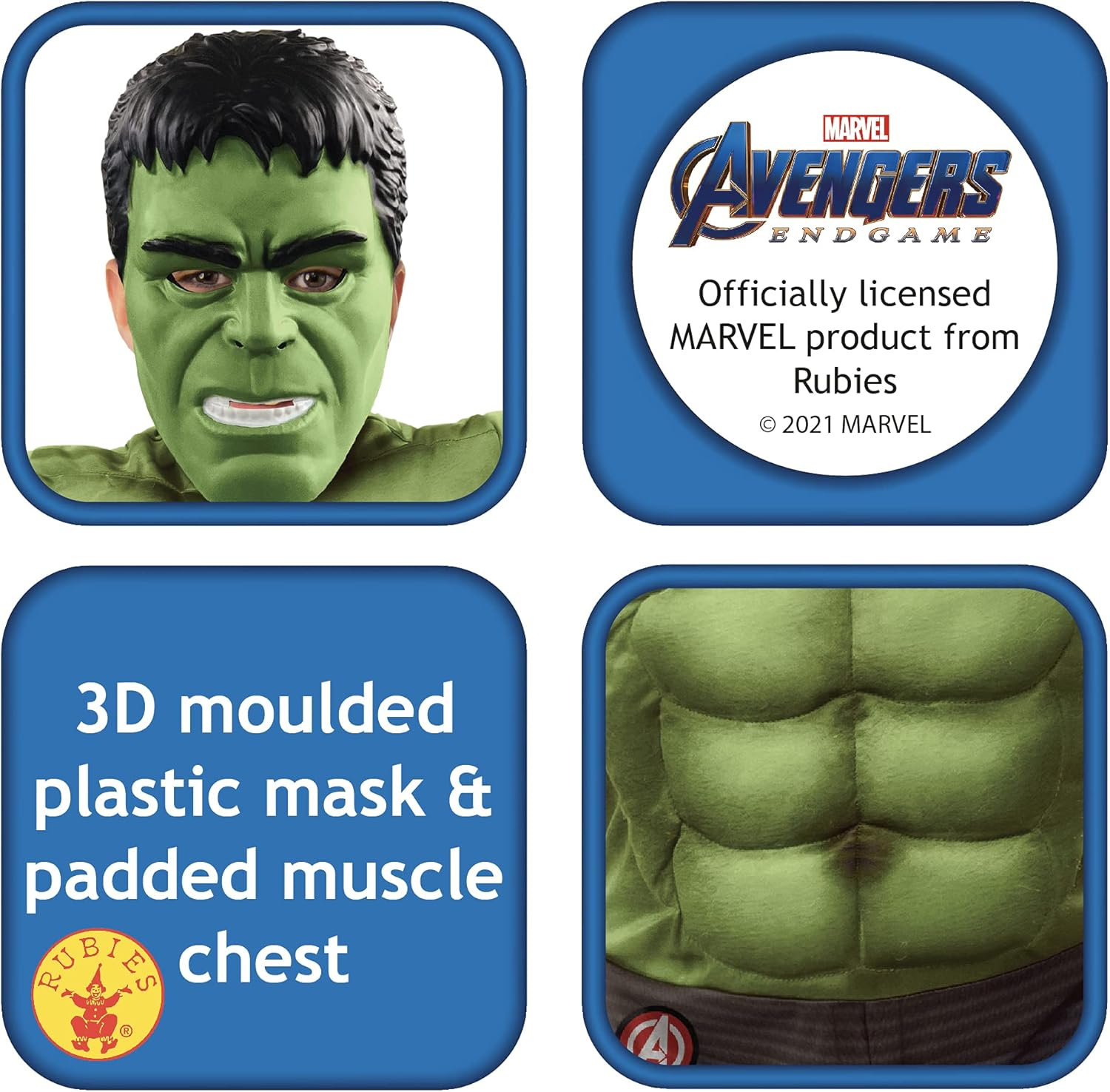 Rubies Costume Marvel Avengers Endgame Deluxe Hulk Costume and Mask for Kids