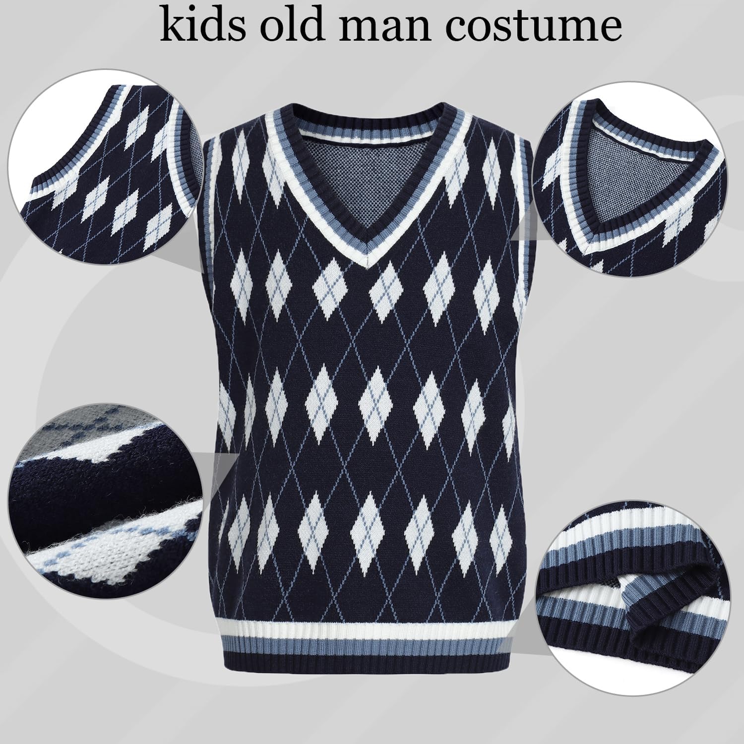 10-Piece 100th Day Grandpa Costume for Kids