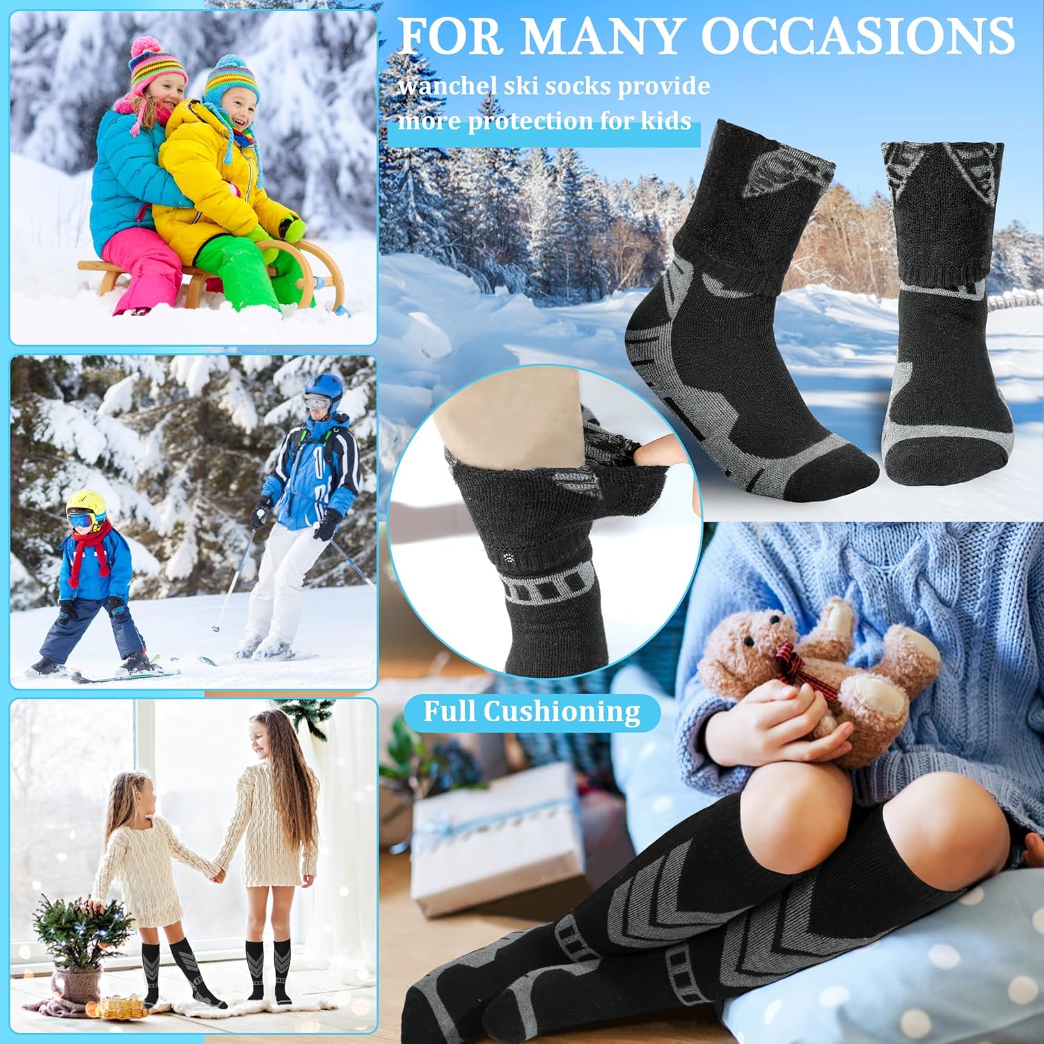 Warm Winter Ski Socks for Kids